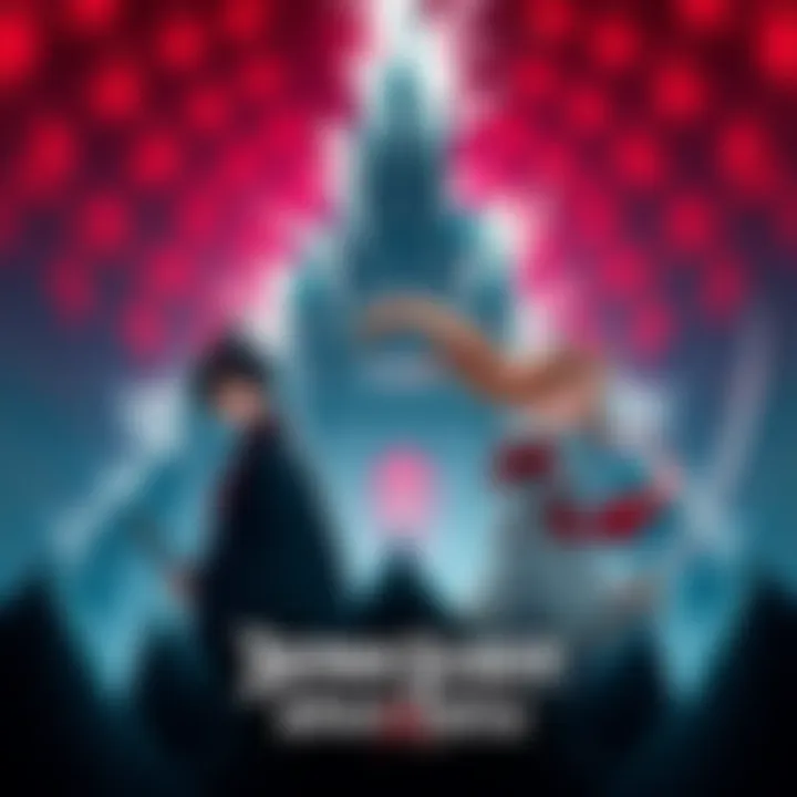 Demon Slayer Infinity Castle Poster Stylized poster featuring characters from Demon Slayer: Kimetsu no Yaiba with a dramatic castle backdrop