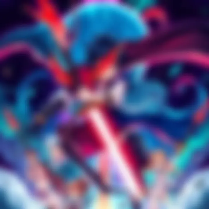 Artwork featuring characters from Demon Slayer in vibrant colors, showcasing their determination and strength