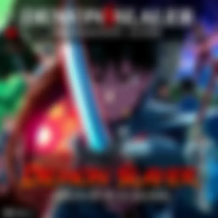 Collage of key characters and scenes from Demon Slayer anime series