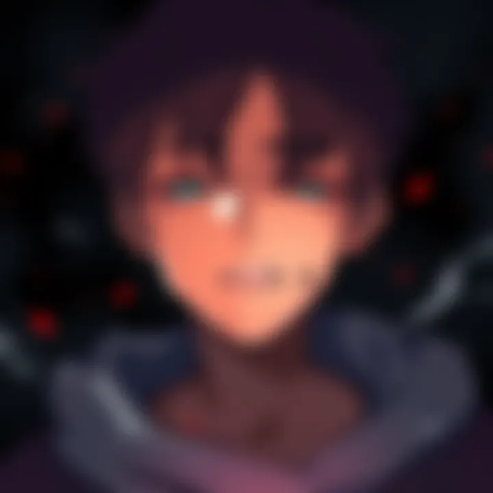 A visual representation of Denji looking lost and unresponsive, with a dark background signifying his brain damage and inner turmoil.