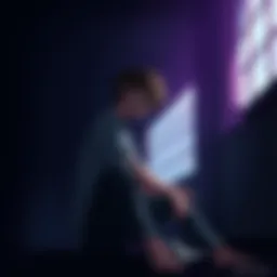 Denji's Character Struggle Denji sitting in a dark room, looking conflicted and deep in thought, representing his emotional struggle in the narrative.