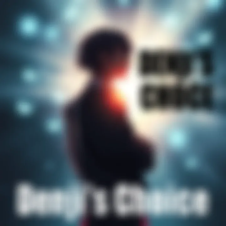 Denji stands in a thoughtful pose, contemplating his identity as Chainsaw Man, with a bright light behind him symbolizing hope and love for Nayuta.