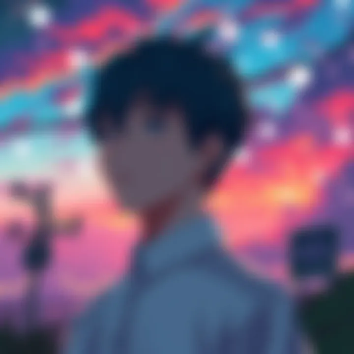 Denji looking thoughtful, with a backdrop of a vibrant new timeline, symbolizing his wishes and aspirations.