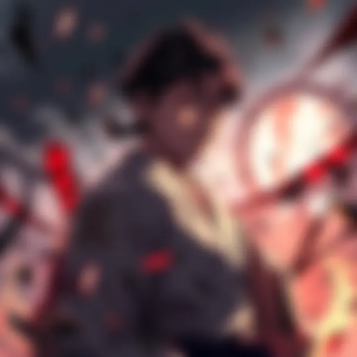 Denji stands with a determined expression, surrounded by a chaotic environment that hints at unexpected events ahead.