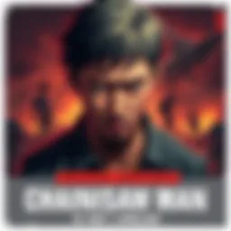 Denji, the main character, looks conflicted with a backdrop of chaos and despair, representing his journey through pain and happiness in Chainsaw Man Part 2.