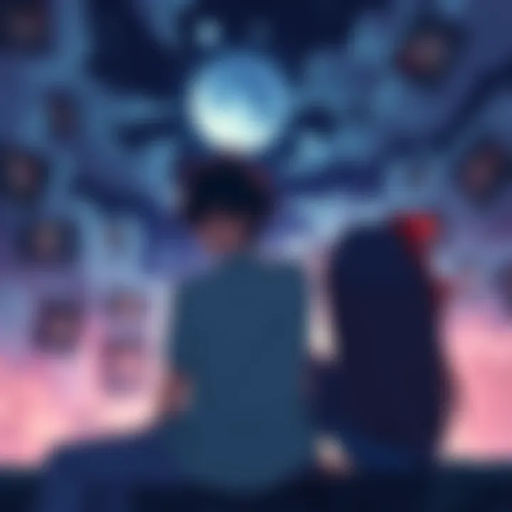 Denji and Power sitting together, looking thoughtful, with a backdrop of their memories with Aki fading away, showing emotional distance