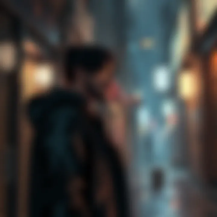 Denji looking troubled as he stands in a dimly lit alley, reflecting on his life with the Yakuza after losing Pochita.