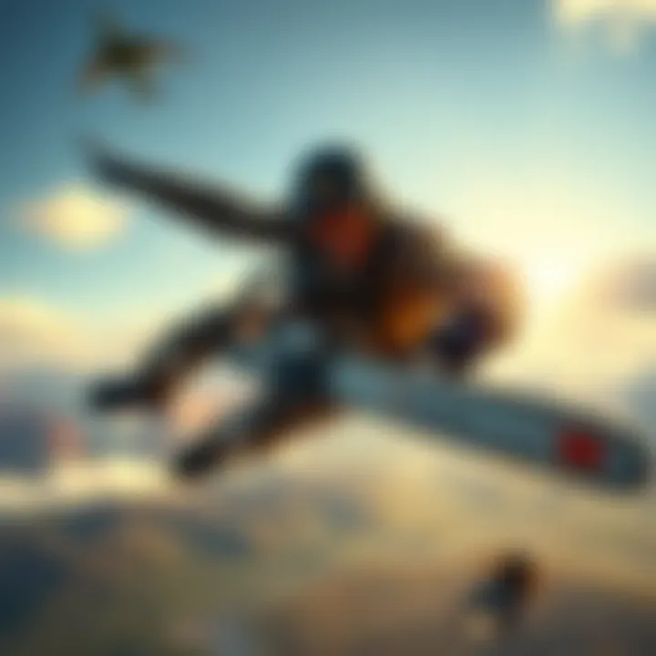 Dennis The Chainsaw Mannis showing off chainsaw skills while in mid-air, capturing the thrill of risk-taking