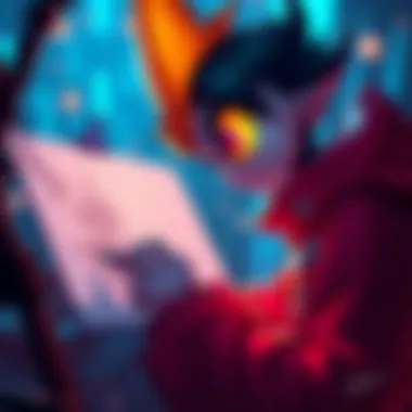Artist sketching Lute character from Hazbin Hotel with colorful details