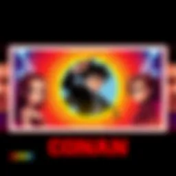 A graphic showing two Detective Conan films eliminated from the competition, with a voting theme in the background.