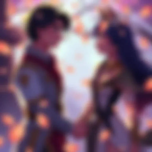 Diabal and Lupa share a moment in a serene setting, hinting at their possible romantic connection.