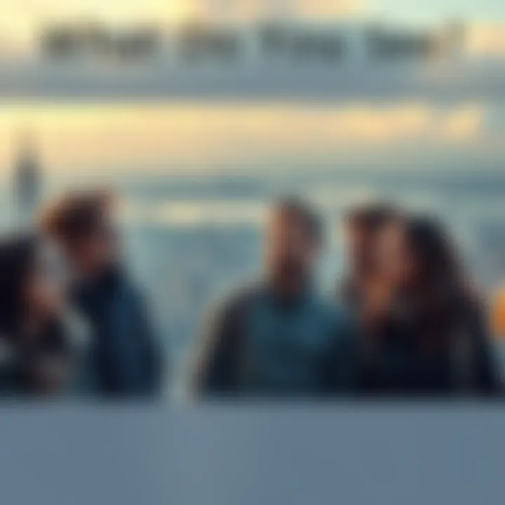 A group of people observing a cityscape from a viewpoint, each with unique expressions reflecting diverse thoughts about what they see.