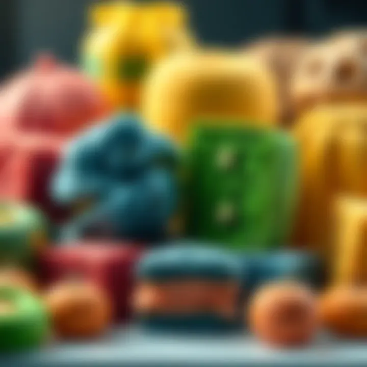 A display of various baka versions including the original v1 and green baka, showcasing their distinct colors and textures.