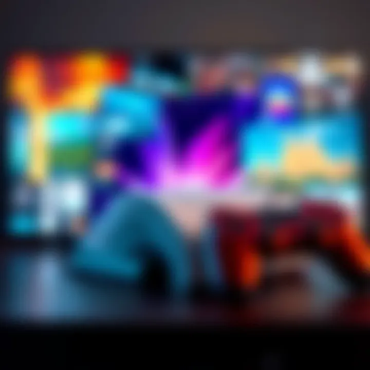 Different Media Formats A colorful collage showing a TV, a book, and a video game controller representing various media formats.