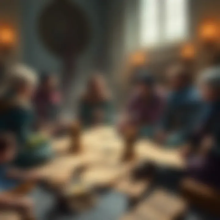 Discussion on Incest Laws in Remnant A group of characters debating the laws regarding incest in the fictional world of Remnant, with scrolls and legal texts scattered around them.