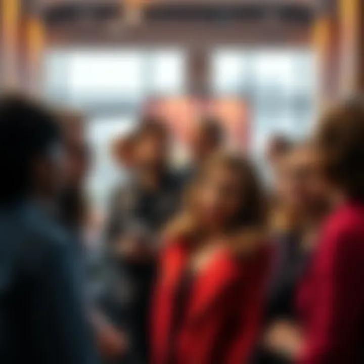 A group of people engaged in conversation, expressing different opinions about a statement regarding potential.