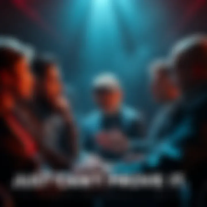 A group of people engaged in a heated discussion, emphasizing the importance of proof in debates.