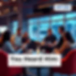 A group of people discussing important comments in a casual setting, with notes and coffee cups.