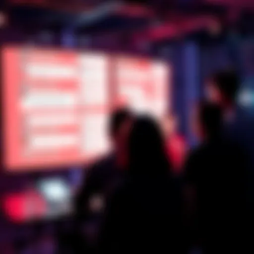 People engaging in a lively discussion with various comments displayed on a screen.