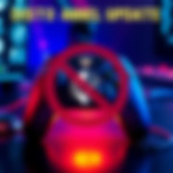 A graphic showing Disto's announcement about the unavailability of League of Legends, featuring a gaming controller and a crossed-out League of Legends logo.