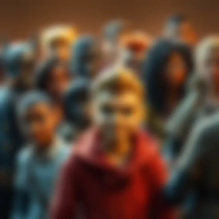 A collection of unique characters showcasing their distinct personalities and backgrounds in various postures and expressions.