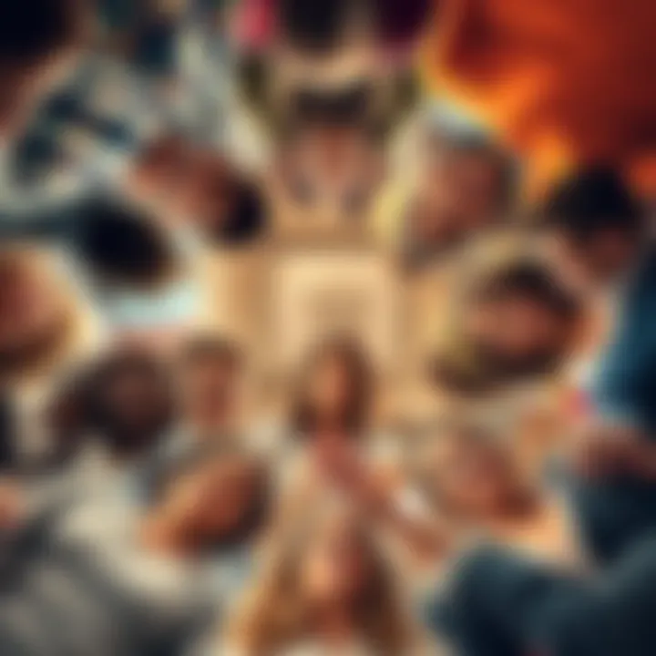 A collage showing different people sharing their unique viewpoints in a circle, highlighting the importance of diverse thoughts in discussions.