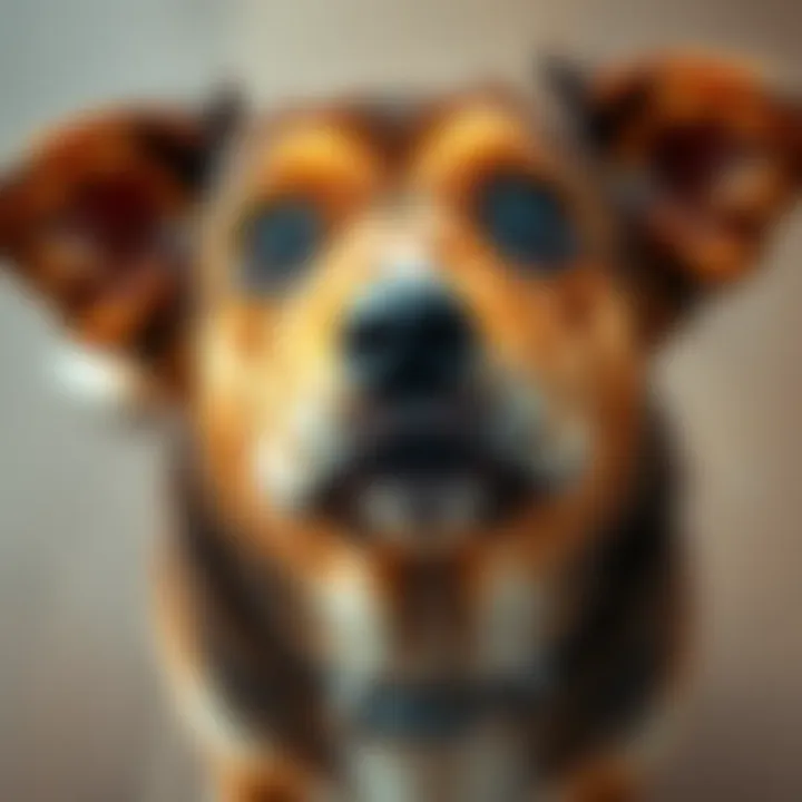 A close-up of a dog looking up with large, expressive eyes that convey affection and charm