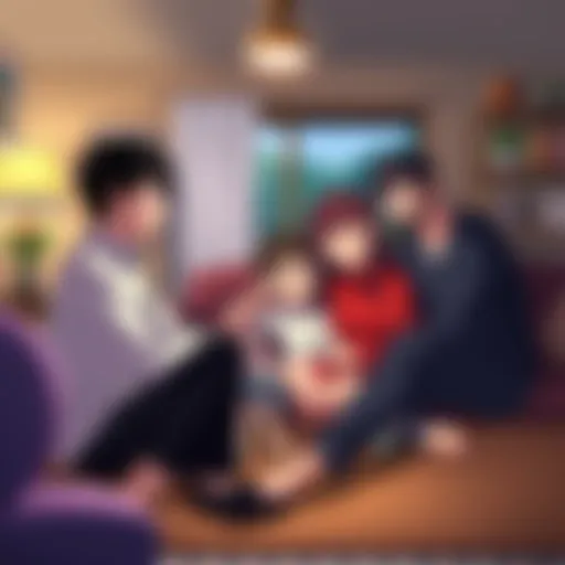 A heartwarming moment showing the Dojima family bonding in their home during Episode 18 of Persona 4 The Animation