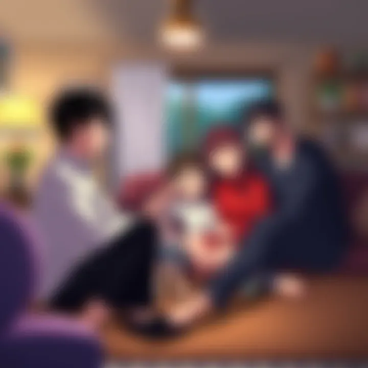 A heartwarming moment showing the Dojima family bonding in their home during Episode 18 of Persona 4 The Animation