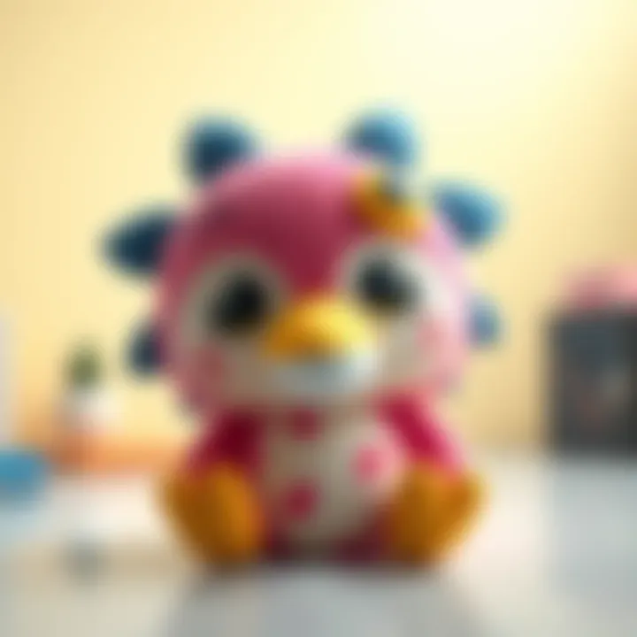 A colorful plush toy of the Dokibird character named Wattson, showcasing its unique design and features.