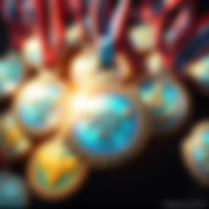 A collection of Dokkan awakening medals shining brightly, symbolizing enhanced gameplay readiness.