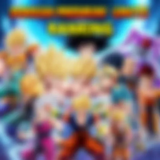 Dokkan Premium Units Ranking A collage of various characters from Dokkan, showcasing their unique designs and styles, arranged by saga.