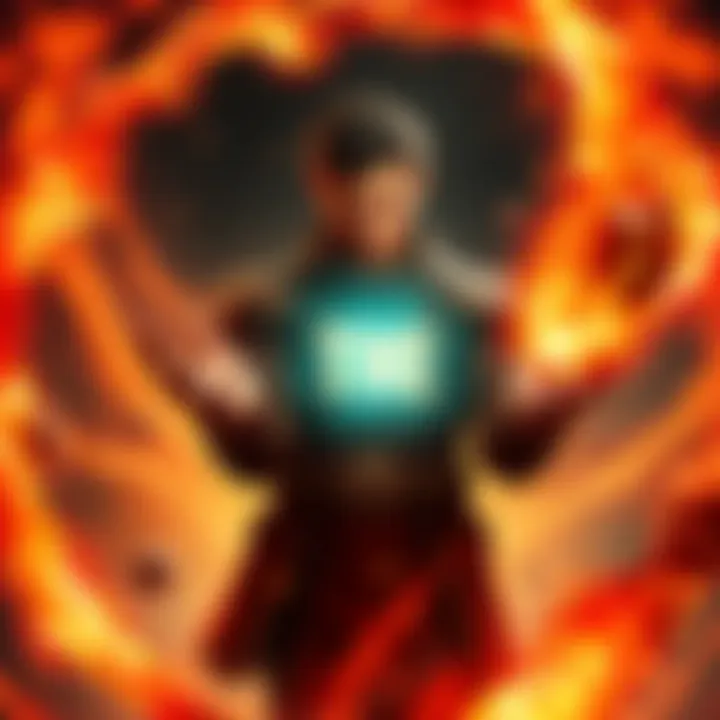 A character surrounded by glowing energy as they activate a domain expansion, showcasing a surge of cursed energy