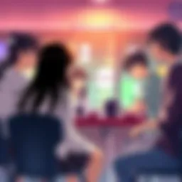 A scene showing main characters from Domestic Girlfriend in a discussion setting
