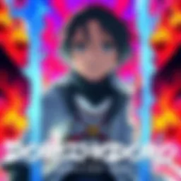 Artwork showcasing a main character from Dorehodoro surrounded by a vibrant background, illustrating the unique art style of the series