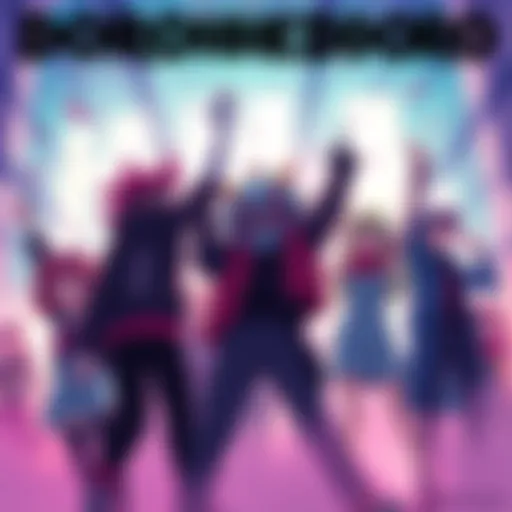 A vibrant scene showcasing characters from Dorohedoro celebrating the announcement of Season 3 after the Netflix finale.
