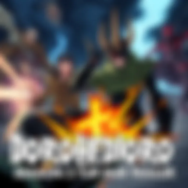 A scene from Dorohedoro featuring intense battle with characters displaying unique powers and expressions, highlighting action and excitement.