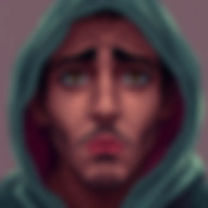 Illustration of Douma with a concerned expression, depicting emotional depth and pity.