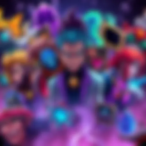 A colorful array of Dr. Stone characters displayed as card designs, showcasing their rarity rankings from common to legendary.
