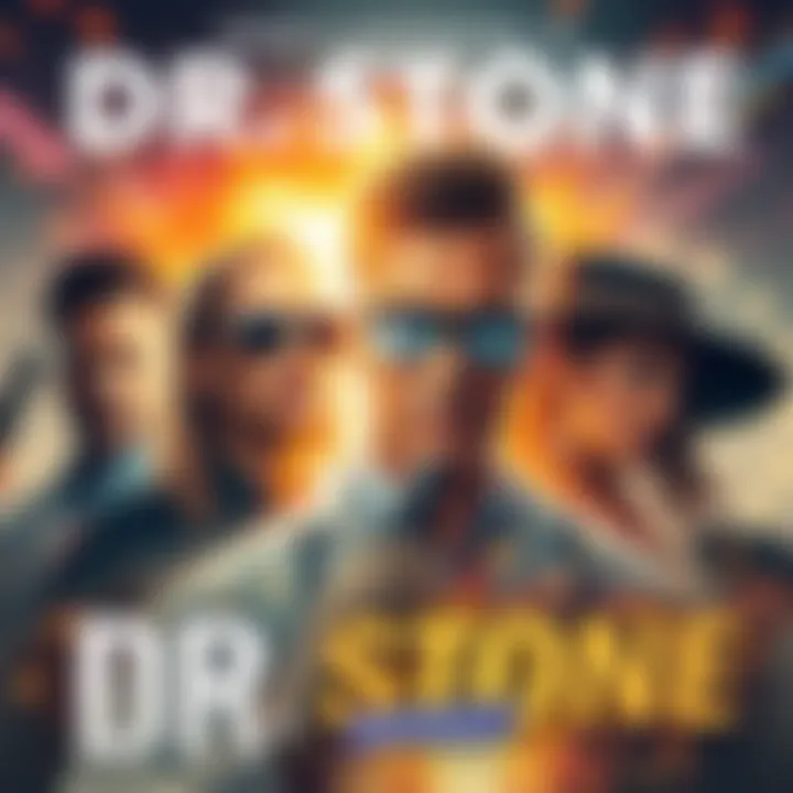 Dr. Stone characters engage in a tense standoff, showcasing a mix of science and weaponry as they confront challenges.