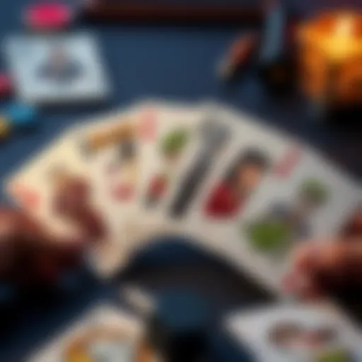 A set of Dr. Stone themed playing cards featuring characters and symbols from the series, laid out for gameplay.