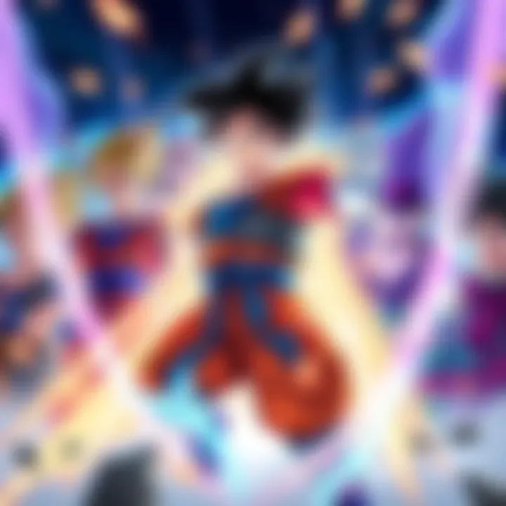 Dragon Ball Super characters displayed in their new vibrant style, showcasing updated designs and colors.