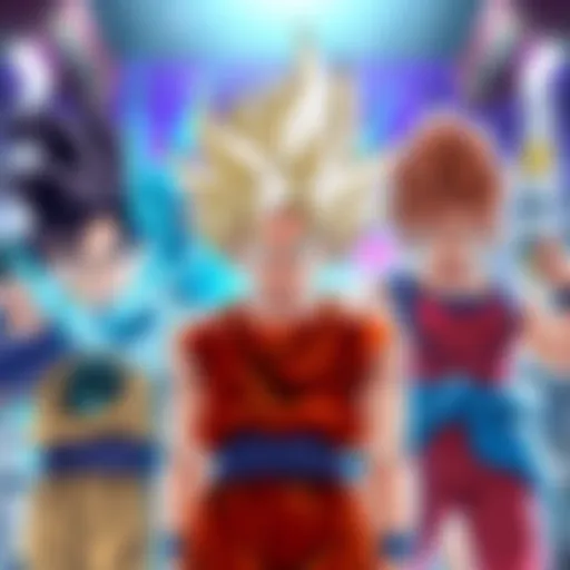 A display of various Dragon Ball characters showcasing their unique traits and designs.