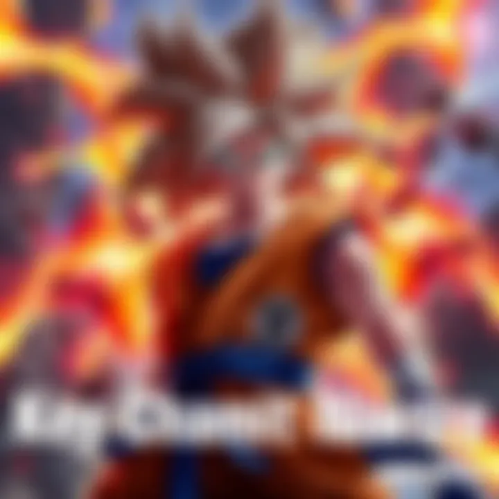 A prominent character from the Dragon Ball series showcasing a powerful transformation amid a dramatic backdrop of energy and action.