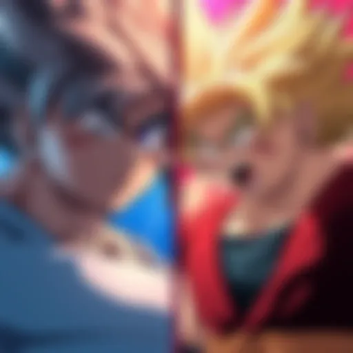 A side-by-side comparison of Dragon Ball characters from the anime and manga, highlighting differences in style and expression.