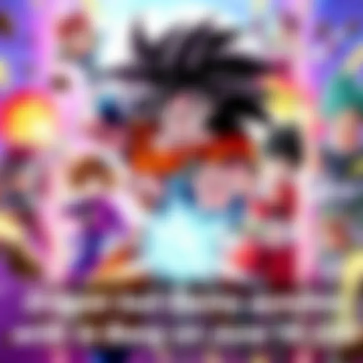 A vibrant scene showcasing key characters from Dragon Ball Daima in action, surrounded by explosive energy and colorful backgrounds, symbolizing the excitement of the upcoming launch.