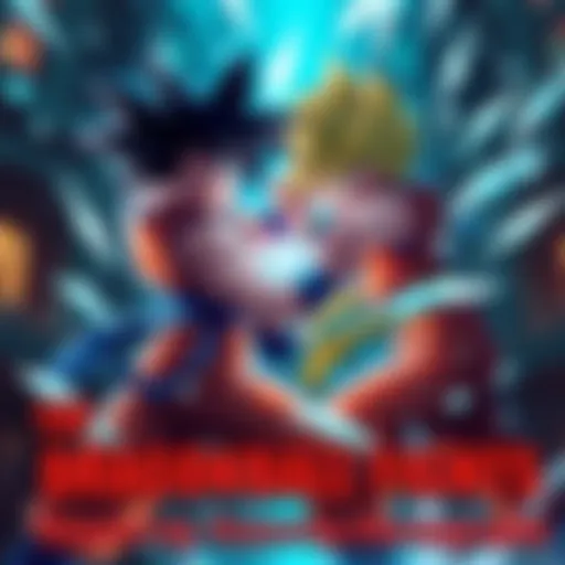 Two Dragon Ball characters engaged in a dynamic fight scene showcasing martial arts skills