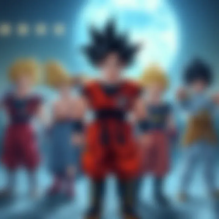 Iconic Dragon Ball characters stand together, ready to defend against threats, showcasing their determination and strength.