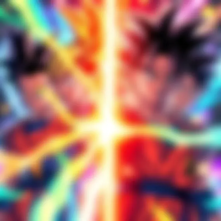 Dragon Ball characters showcasing their ki energy in a colorful display, emphasizing the concept of temperature and power levels.