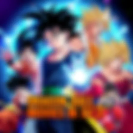 A colorful collage of Dragon Ball characters featured in various movies, showcasing different fighting poses and expressions, set against a dynamic background representing the game XV2.